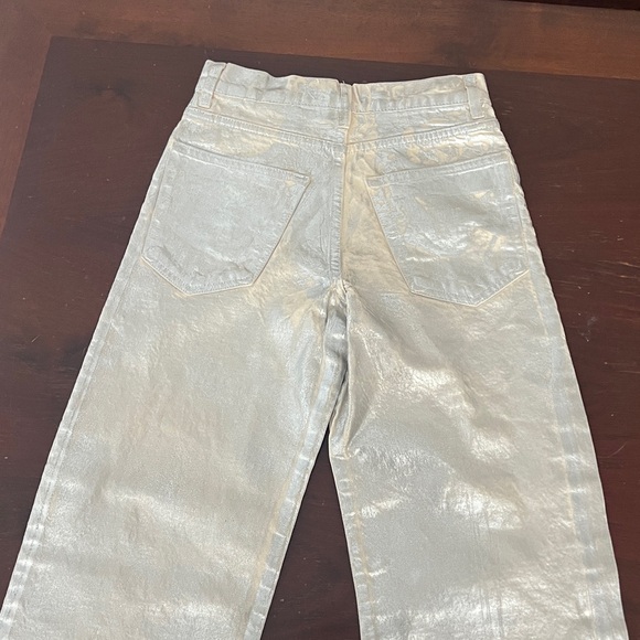 Zara Straight Leg, Cotton, Silver Jeans | 2 - Picture 15 of 16